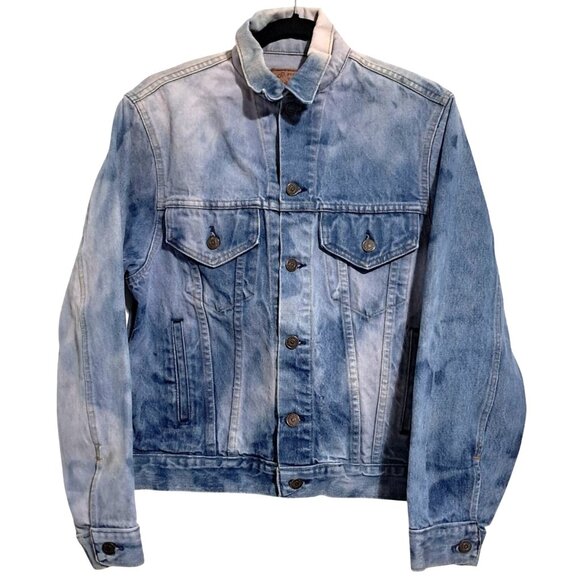 Vintage 1989 Gap Pioneer Acid Wash Jean Jacket Bleached Denim Mens Size 38 Vinta - Picture 1 of 10